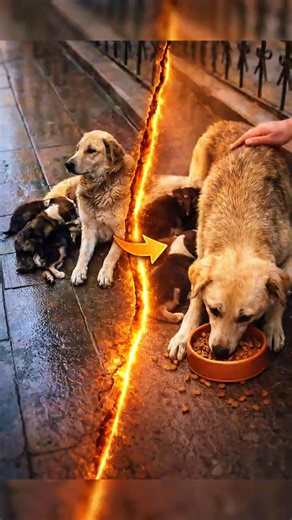 She Was Starving — But Refused to Leave Her Puppies