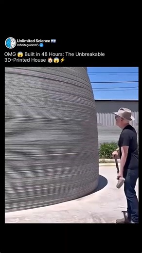 Unlimited Science 🇮🇱 on Instagram: "Built in 48 Hours 😱🏠 This 3D-Printed House Is Practically Unbreakable! What if building a home took just 48 hours instead of months? 🤯 This isn’t sci-fi — this is the future of construction. Using cutting-edge 3D-printing technology, engineers have created a house that’s faster to build, stronger than traditional structures, and designed to withstand extreme conditions. Layer by layer, a massive robotic printer deposits a special concrete mix with incredi