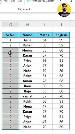 Write Serial Number Using +1 & Drag Down #excel #learning #shorts #datascience