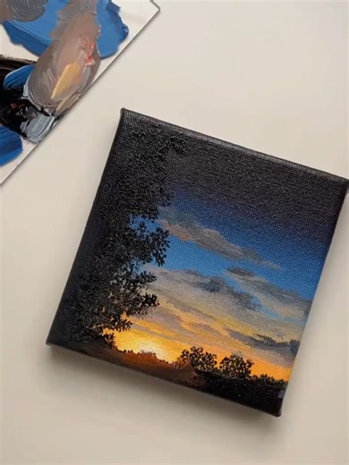 Easy Acrylic Sunset Painting Tutorial