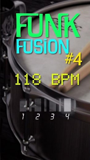 118 BPMFunk Fusion Drum Loop #4 🥁 4/4 | Drum Beat for Musicians, Teachers, Producers. Practice Time