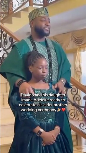Davido and his daughter imade ready for davido elder brother ayoola adeleke wedding #wedding