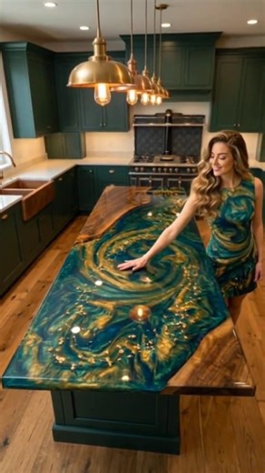 The Most Beautiful Epoxy Resin Kitchen Countertop Ever Made ✨