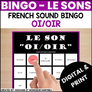 French Sound BINGO Phonemes - Les sons - Le son OI / OIR