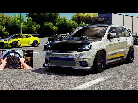 Controlling 5000hp TWIN TURBO Jeep TRACKHAWK Down 12 Lane DRAG RACING Server!!