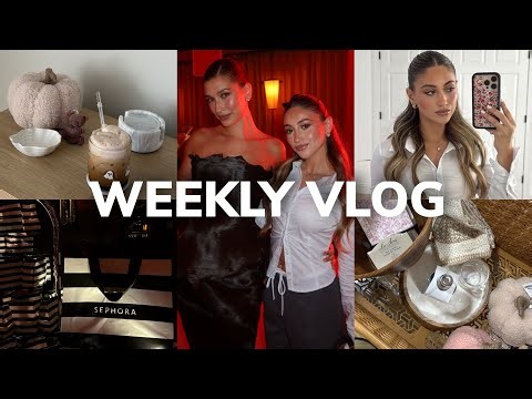 WEEKLY VLOG ❥ meeting Hailey Bieber, rhode event, home goods haul, date night & Justin Bieber post!!