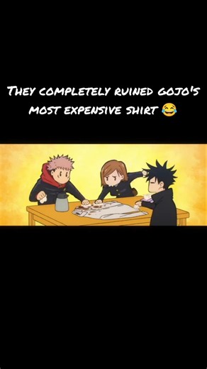 They completely ruined gojo's most expensive shirt 👕😂