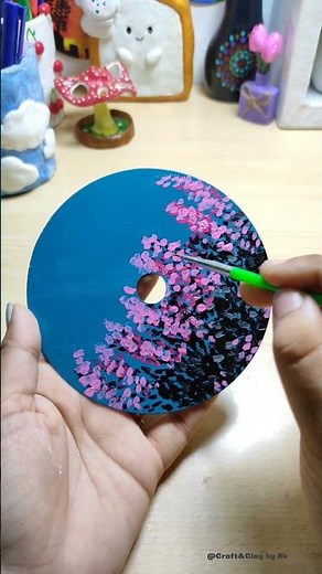✨ CD Painting Tutorial | Easy DIY Room Decor ✨🎨| Easy Aesthetic Art 😍