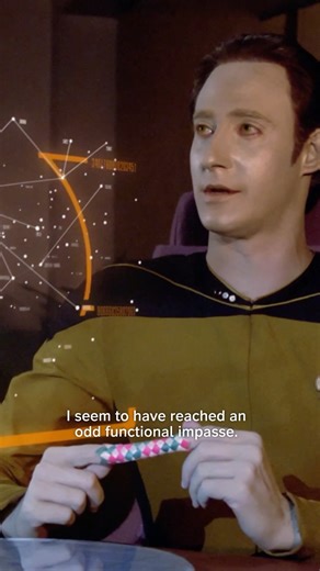 It’s okay Data we’ve all been bested by the finger trap. Get yourself unstuck and return to Star Trek: The Next Generation on Paramount . #StarTrekTNG #PatrickStewart #BrentSpiner #JonathanFrakes #LeVarBurton | Nerd Out Paramount