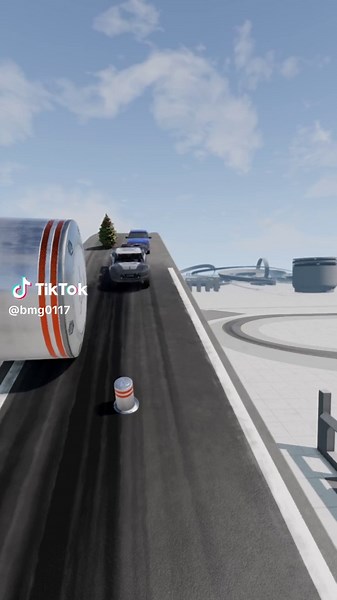 Ambulance & school bus vs Giant Pit Bollards Crash - BeamNG.Drive #crashdrive #beamngdrive