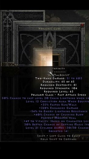 Infinity Two Hand Runewords for Warlock #diablo2resurrectedbuild