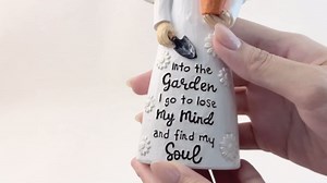 Angel Garden Resin Figurine – Into The Garden I Go to Lose My Mind and Find My Soul – Sunflower Garden Angel Statue for Gardener Woman, Inspirational Home Decor Gift