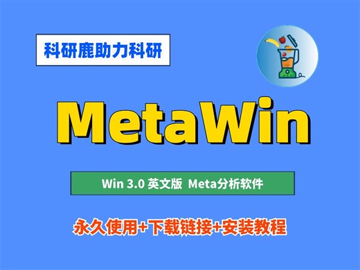 MetaWin 3.0 Meta分析软件免安装版安装教程