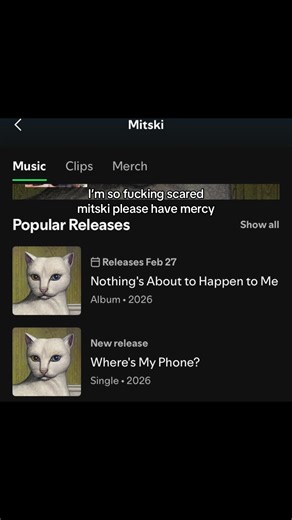 Where’s my phone genuinely has me sobbing please I’m so scared || #mitski #mitskitok #spotify #fyp #mitski2026