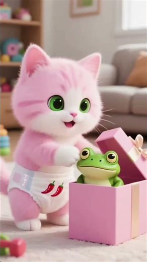 🎬 Pink Whiskers MomentBeat #CuteAesthetic #PinkVibes #AnimatedMagic#CatEdit #WholesomeScene