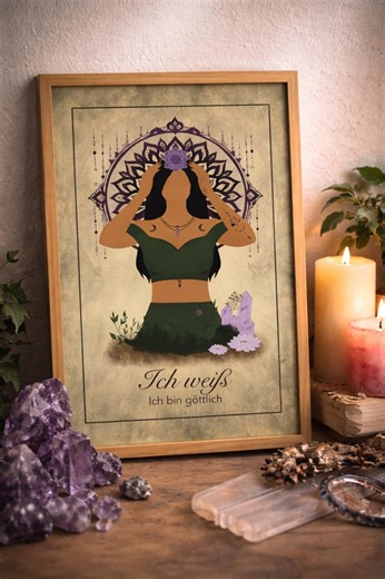 Crown Chakra Poster With Spiritual Affirmation for More Awareness, Inner Peace and Balance in Your Meditation and Everyday Life. - Etsy