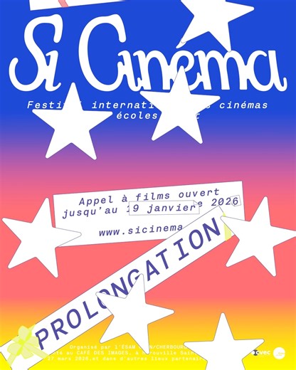 Esam Caen/Cherbourg on Instagram: "[Evénement] Appel à films Si Cinéma #7 - PROLONGATION 🔥 Vous avez jusqu'à ce vendredi 9 janvier pour envoyer votre candidature à notre appel à films pour la 7e édition de Si Cinéma ! Le festival international des cinémas en écoles d'art organisé par @esamcaench, en partenariat avec le @cafedesimages, bénéficie du soutien du CROUS Normandie dans le cadre de l'appel à projets CVEC. Il s’adresse aux étudiant·es actuel·les ainsi qu'aux diplômé·es 2024 et 2025 des