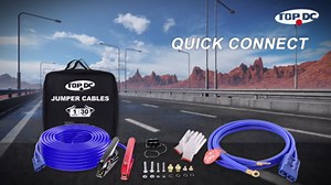 TOPDC Quick Connect Power Cable 1 Gauge 5 Feet Jumper Cables for Car, SUV and Trucks Battery, Heavy Duty Automotive Booster Cables for Jump Starting Dead or Weak Batteries (Pack of 2)