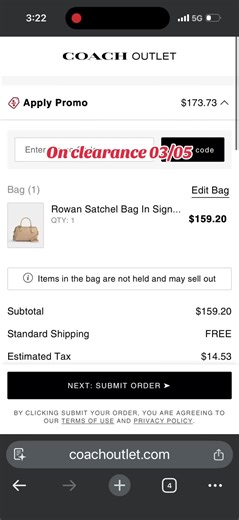 Coach Rowan signature learher color Oat on clearance right now❤️ #coachrowansignatureleather