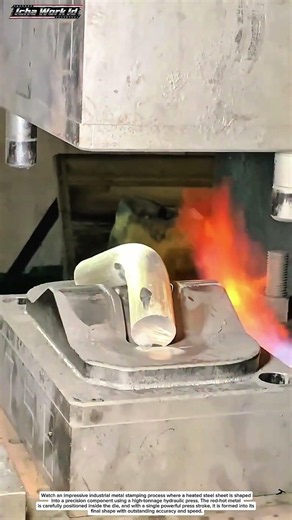 Extreme Metal Stamping Process | Red-Hot Steel Forming with a Powerful Hydraulic Press