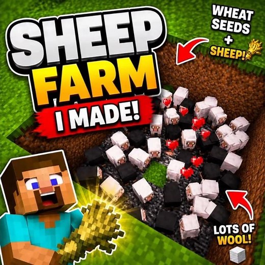 INSANE EASY SHEEP FARM in Minecraft 🐑🔥 (Unlimited Wool + Food!)