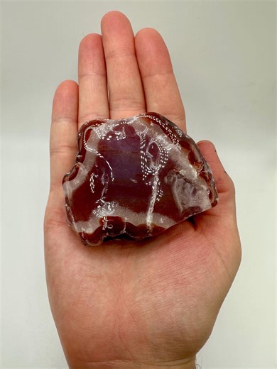 Polished Moroccan Agate Stone – Red Banded Chalcedony Display Specimen - Etsy