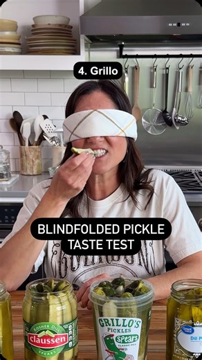 393K views · 6.9K reactions | You know it’s a good day in the test kitchen when you get to rank PICKLES! 勒磊 Five grocery store pickle brands go head to head in this blindfolded taste test! Are you surprised by the winner? For more opinions on the best pickle, be sure to click the  in the @allrecipes bio! 六‍: @nicolemcmom #pickles #pickle #tastetest #picklebrands #grillos #claussen #grillospickles #greatvalue #mtolive #vlasic | Allrecipes | Facebook