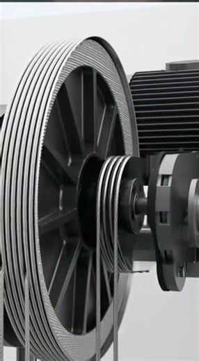 Traction Elevator Mechanism Explained in 3D | Modern Engineering 🛗✨ #shorts #viral