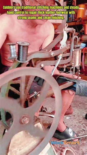 Traditional Shoe Stitching Machine : How Cobblers Repair Leather Footwear
