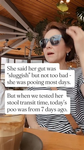 She’d done it all. Two rounds of antimicrobials. Antibiotics. Probiotics. The “SIBO diet.” Low FODMAP. And yet, she couldn’t get rid of her methane SIBO. She thought she was doing everything right — after all, she was pooing most days. But when we checked her stool transit time? Today’s poo was food from 7 days ago 🤦🏻‍♀️ That means food was still in her gut a week later — fermenting, feeding methane organisms, slowing her gut further and undoing every single treatment. 👉 No antimicrobial can 