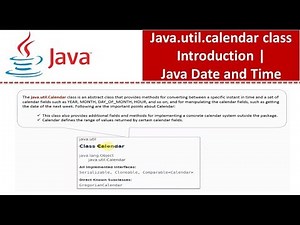 Java.util.calendar class Introduction | Java Date and Time | Date and Time in java
