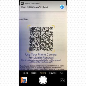 Watch the mail for your next renewal notice and try out the new QR code option to renew on your PHONE! Just scan the personalized QR code with your camera and you’ll be taken to the DMV’s secure website to renew. #SkiptheTrip #IdahoDMV Visit dmv.idaho.gov to learn more about the DMV. | Idaho Transportation Department