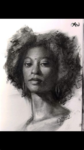 Charcoal Portrait Timelapse | Indian Art Shorts