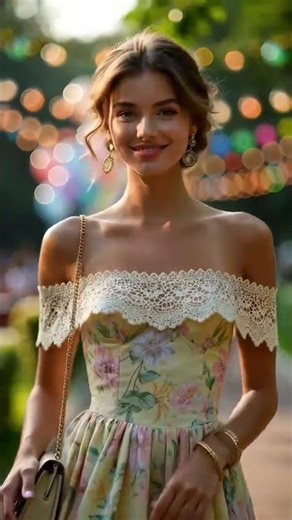 👗👒💖 Romantic Lace Corset Dresses with Floral Prints & Festival Lights Aesthetic