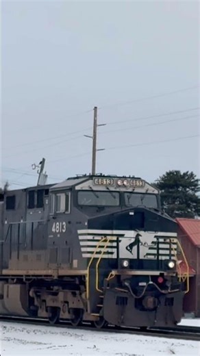 NS train goes past Bellevue OH #cn #train #steamengine #railfan #steamtrain #railroad #ns
