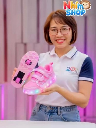 Giày có bánh xe trượt cho bé trai bé gái 2 trong - Giày Vừa trượt patin Vừa đi Bộ 5 - 12 Tuổi GB20