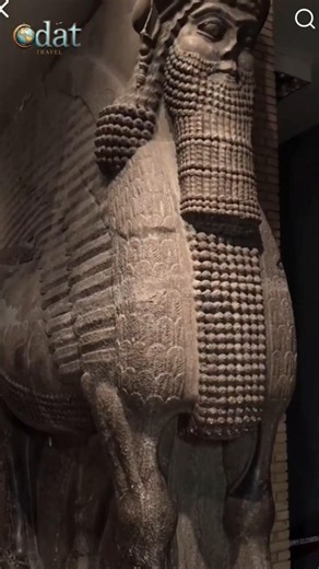 Monumental Assyrian Deity Sculpture known as Lamassu #monument #assyrian #deity #sculpture #lamassu