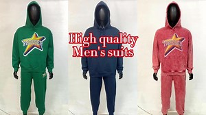 Custom Print logo Stacked Sets Sweat Suits Men's Sets Two Pieces Flare Pants Sets Hoodies Tracksuits Sweatsuit for Men