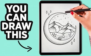 【Procreate】新手级教程 You Can Draw This in PROCREATE 手把手教你水墨点风景画插画绘制过程_哔哩哔哩_bilibili