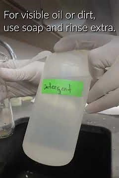 How do you clean glassware?