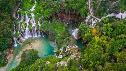 Plitvice Lakes and Waterfalls from Above: Drone Views of Croatia's Gem