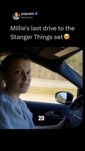 Millie bobby Brown's last drive to the Stranger Things set 🥹