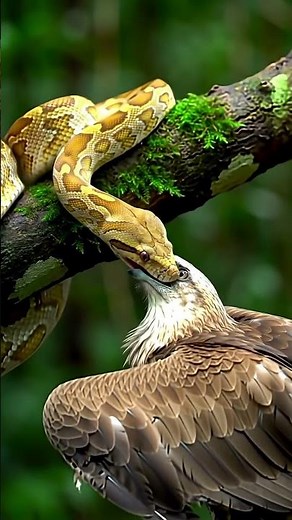 Golden Python’s Silent Strike | Ultra-Realistic Eagle Encounter in 8K #lowangleshot #gimball