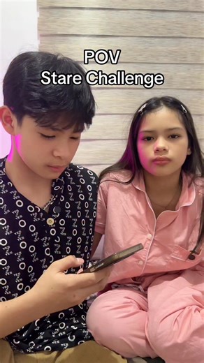 Try not to laugh (stare challenge) 🫣 Aaron James #aarianne #fblifestyle | Gianne Ortiz