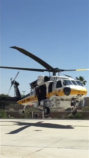 LA County Fire Copter 19 landing at Fire Station 129 in Lancaster, CA