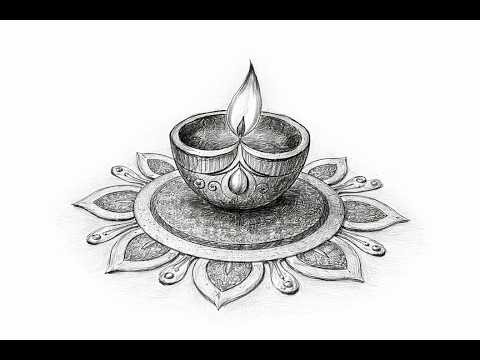 Easy Diwali Diya Drawing ✏️ | Realistic Shading for Beginners