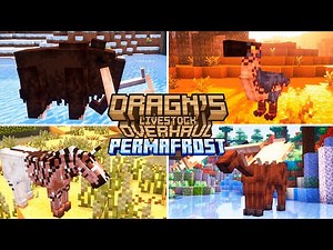 ✔MINECRAFT: MELHOR MOD COM MAMUTES,QUAGGAS E MAIS!!! | DragN's Livestock Overhaul: Permafrost 1.20.1