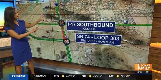 Freeway closures to impact Phoenix-area drivers this weekend