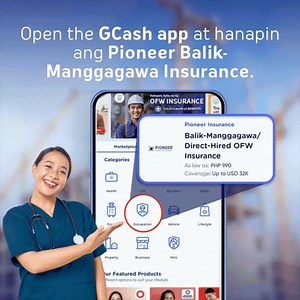 Get your mandatory OFW Insurance in an instant from GCash! 😊 Enjoy coverage benefits abroad for only $18 USD or P1,000. | Pioneer Your Insurance