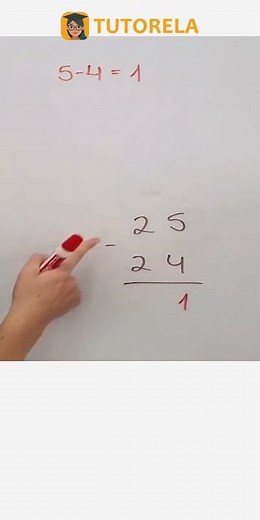 Learn Vertical Subtraction: 25 Minus 24 Explained #Math #ArithmeticOperations #VerticalSubtraction